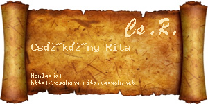 Csákány Rita névjegykártya