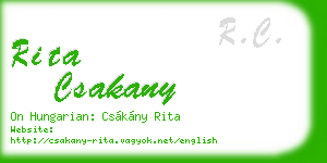 rita csakany business card