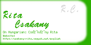 rita csakany business card